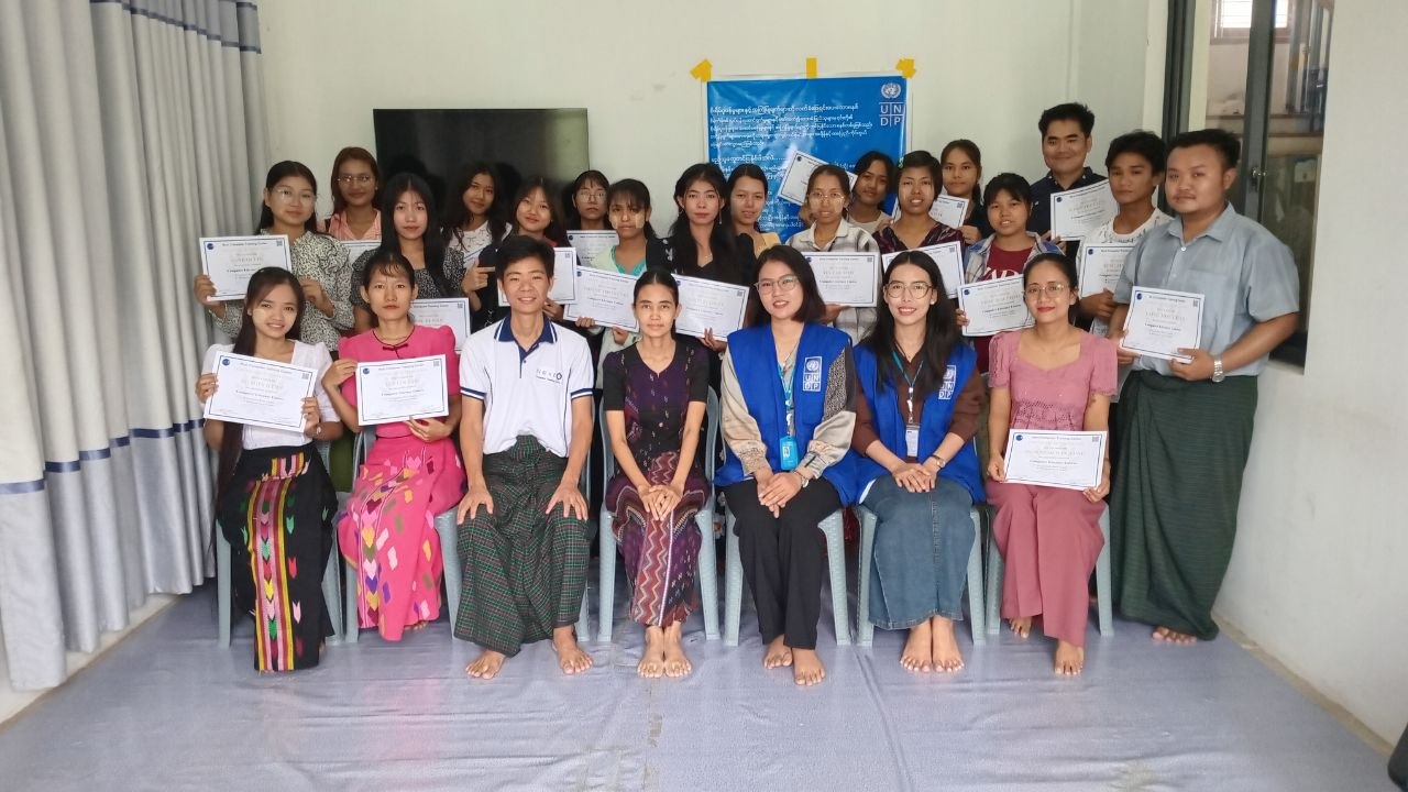 Certificate ceremony for trainees of the UNDP Myanmar Vocational Education Program